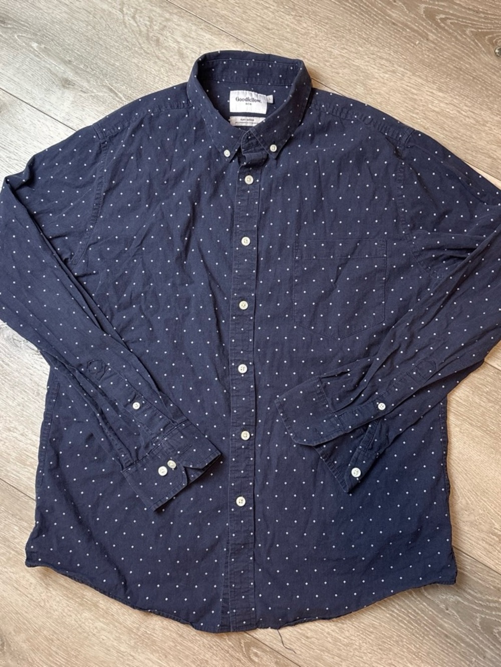 Goodfellow & Co Navy Blue Dotted Button-Up Shirt Jacket